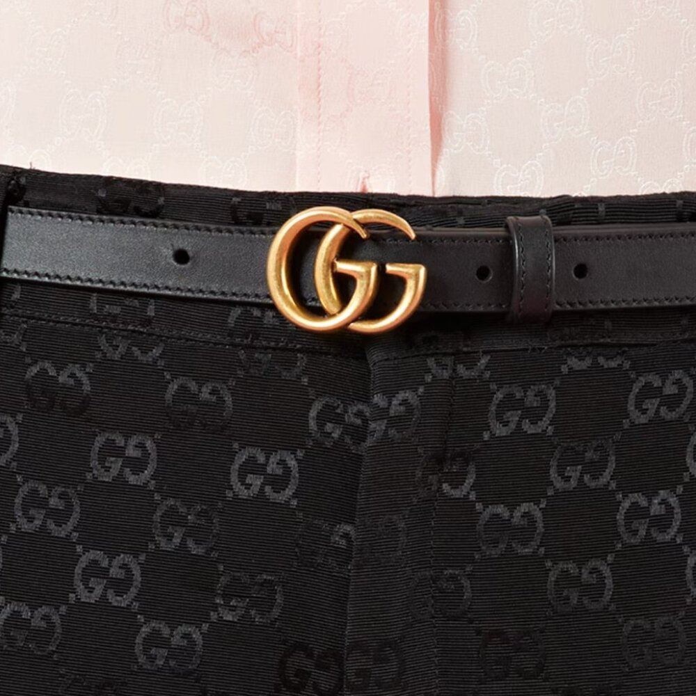GG MARMONT THIN BELT with dust bag, box, and bag size 8-